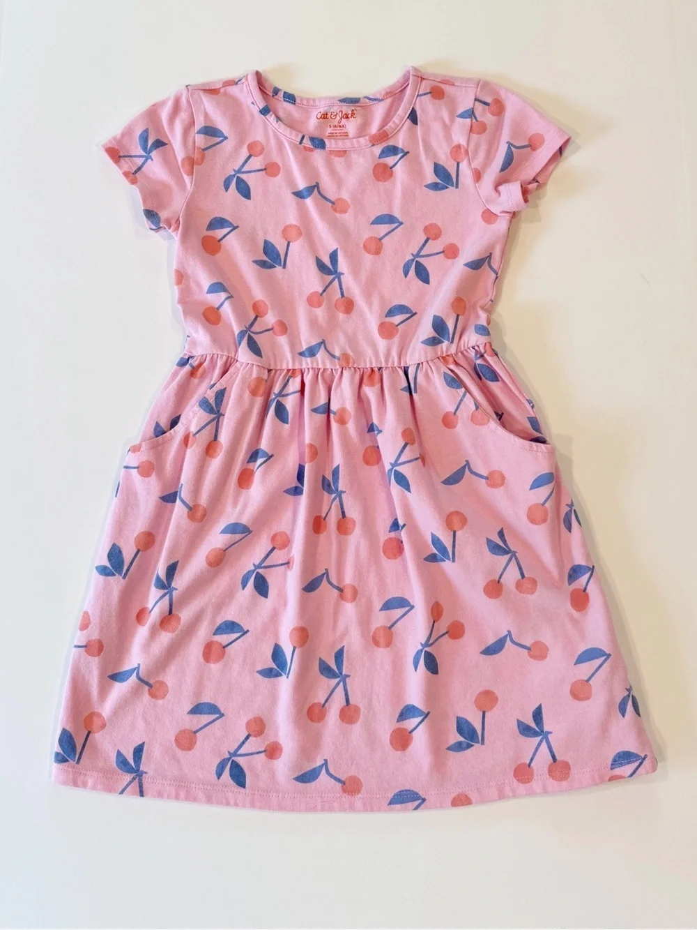 Cat & Jack Short Sleeve Cherry Print Dress